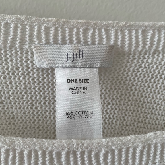 J Jill white knit sweater poncho type. One size fits all. New without tags. - Picture 2 of 3